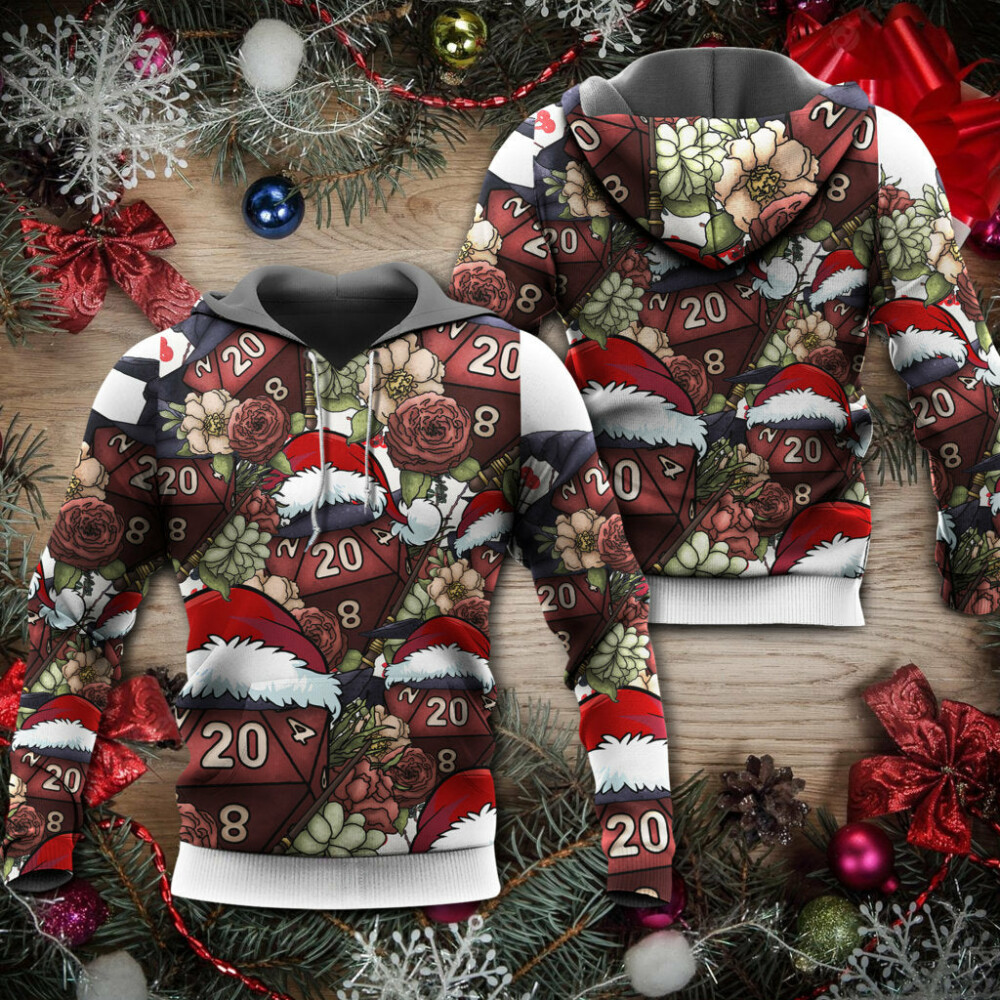 Christmas D20 Witch Dice D20 Xmas Vibe - Hoodie - Owl Ohh - Owl Ohh