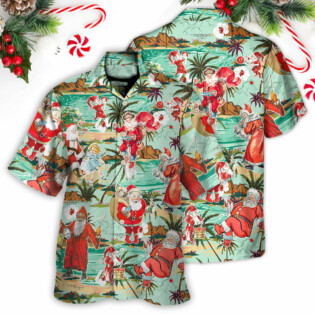 Christmas Santa Vacation Beach Joyful - Hawaiian Shirt - Owl Ohh - Owl Ohh