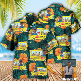School Bus Driver Tropical Custom Photo - Hawaiian Shirt - Owl Ohh - Owl Ohh