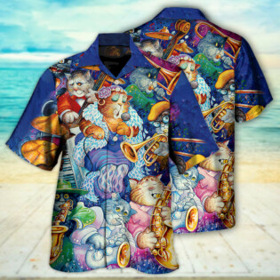 Cat Jazz Music Funny - Hawaiian Shirt - Owl Ohh - Owl Ohh