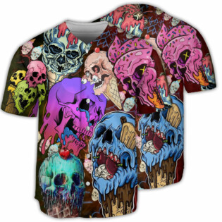 Skull And Ice Cream - Baseball Jersey - Owl Ohh - Owl Ohh