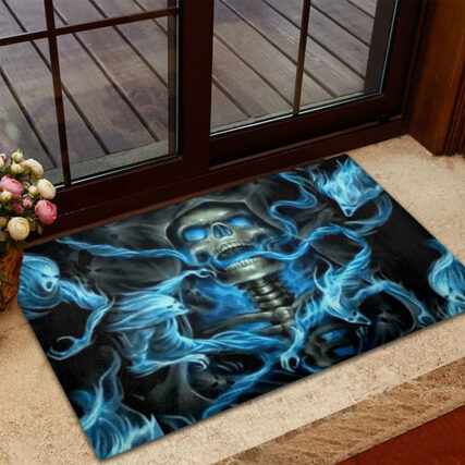Skull Black Ground Thunder - Doormat - Owl Ohh - Owl Ohh