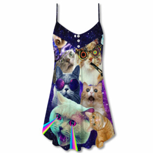 Cat The Battle Flying Cat Rebellion - V-neck Sleeveless Cami Dress - Owl Ohh - Owl Ohh