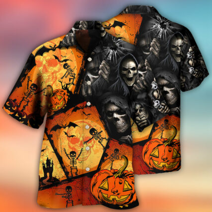 Halloween Skull Pumpkin Scary - Hawaiian Shirt - Owl Ohh - Owl Ohh