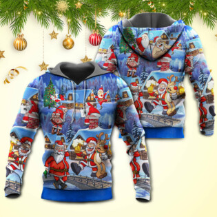 Christmas Santa Claus Drunk Beer Troll Happy Xmas - Hoodie - Owl Ohh - Owl Ohh