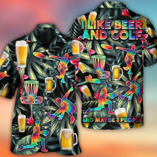 Beer And Disc Golf Tropical Flower Tie Dye - Hawaiian Shirt - Owl Ohh - Owl Ohh