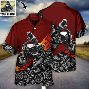 Motorcycle Biker Flame Custom Photo - Hawaiian Shirt - Owl Ohh - Owl Ohh