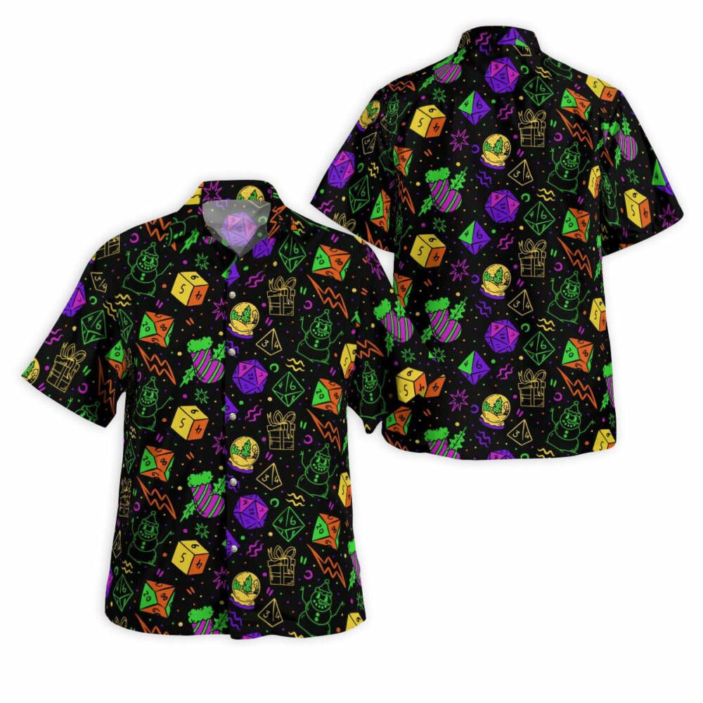 DnD Christmas DnD Dice Set - Hawaiian Shirt - Owl Ohh - Owl Ohh