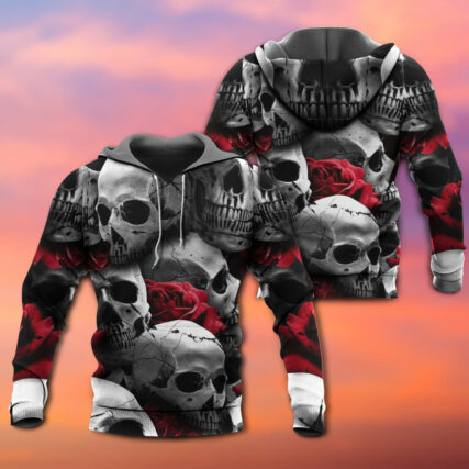 Skull Death Love Rose - Hoodie - Owl Ohh - Owl Ohh