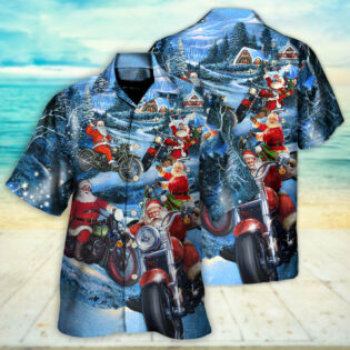 Christmas Driving With Santa Claus In Town - Hawaiian Shirt - Owl Ohh - Owl Ohh