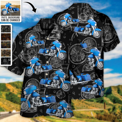 Motorcycle Biker Racing Custom Photo - Hawaiian Shirt - Personalized Photo Gifts, Custom Photo Gifts, Personalized Gifts Ideas for men and women, kids - Owl Ohh