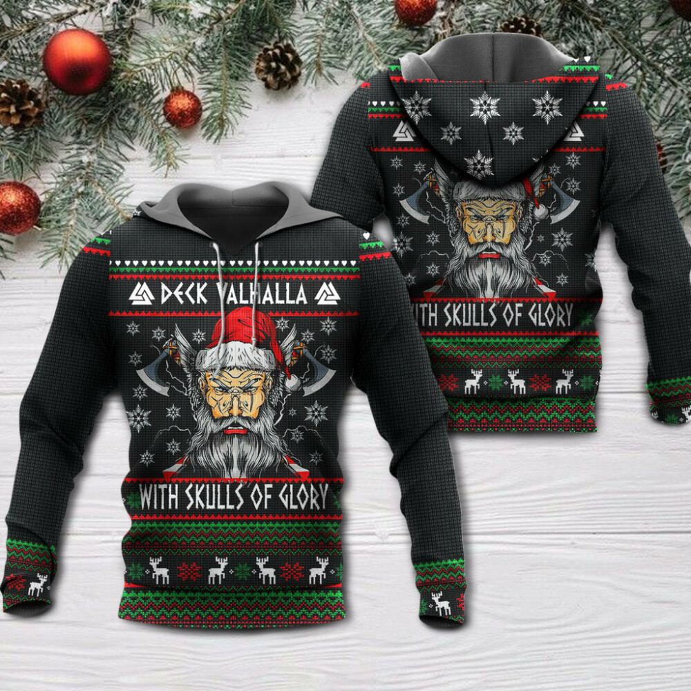 Christmas Deck Valhalla With Skull Of Glory - Hoodie - Owl Ohh - Owl Ohh