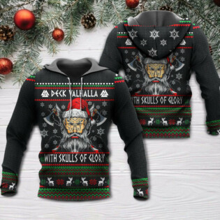 Christmas Deck Valhalla With Skull Of Glory - Hoodie - Owl Ohh - Owl Ohh