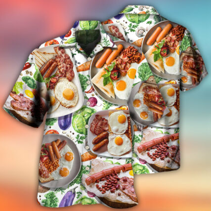 Food Breakfast Sausage Art Style - Hawaiian Shirt - Owl Ohh - Owl Ohh