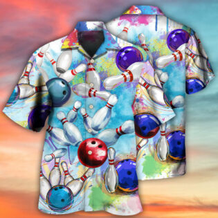 Bowling Ball And Pins Colorful Style - Hawaiian Shirt - Owl Ohh - Owl Ohh