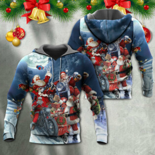 Christmas Santa I Don't Need Reindeer I Have Motorbike - Hoodie - Owl Ohh - Owl Ohh