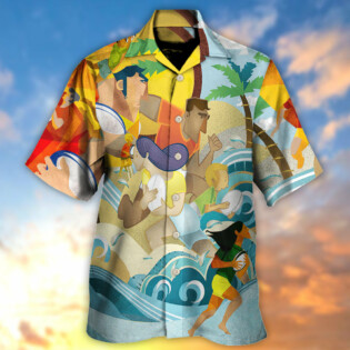 Rugby Beach Sports Beach Rugby Family Fight - Hawaiian Shirt - Owl Ohh - Owl Ohh