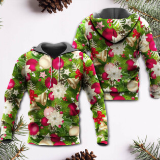 Christmas Fir-Tree And Poinsettia Flowers - Hoodie - Owl Ohh - Owl Ohh