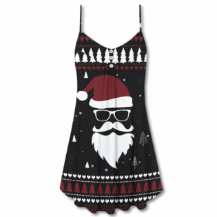 Christmas Up On The Rooftop Click Click Click Santa Claus - V-neck Sleeveless Cami Dress - Owl Ohh - Owl Ohh