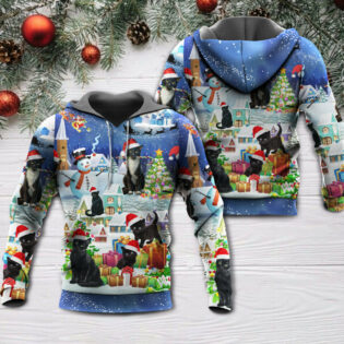 Christmas Black Cat Merry Catmas - Hoodie - Owl Ohh - Owl Ohh