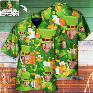 ST Patrick's Day Happy Funny Gift Custom Photo - Hawaiian Shirt - Personalized Photo Gifts - Owl Ohh