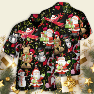 Christmas Joyful Santa Snowman Merry Xmas - Hawaiian Shirt - Owl Ohh - Owl Ohh