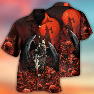 Halloween Skull Dark Blood Night Scary Style - Hawaiian Shirt - Owl Ohh - Owl Ohh