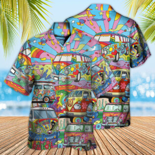Hippie Van Colorful Art Peace - Hawaiian Shirt - Owl Ohh - Owl Ohh
