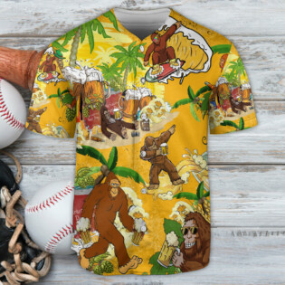 Bigfoot Summer Beer Funny - Baseball Jersey - Owl Ohh - Owl Ohh