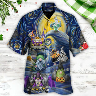 Halloween Gnome Spooky Inviting Haunted House - Hawaiian Shirt - Owl Ohh for men and women, kids - Owl Ohh