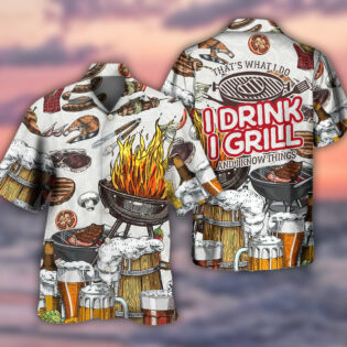 BBQ Grill And Drink Beer - Hawaiian Shirt - Owl Ohh - Owl Ohh