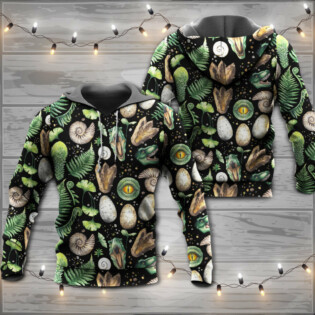 Dinosaur Amazing Pieces Black Style - Hoodie - Owl Ohh - Owl Ohh