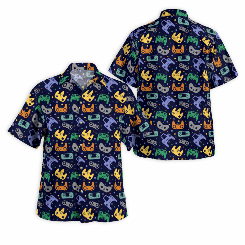 DnD Game Controller Black Large Pattern - Hawaiian Shirt - Owl Ohh - Owl Ohh