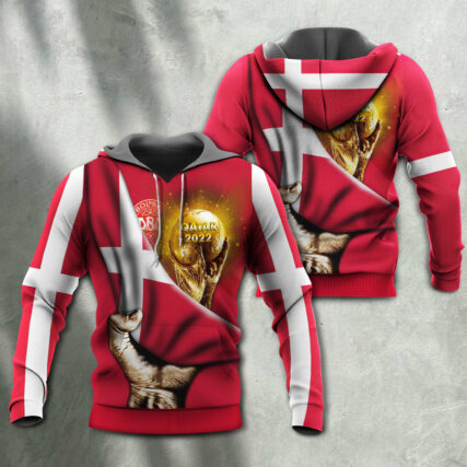 World Cup Qatar 2022 Denmark Will Be The Champion Flag Vintage - Hoodie - Owl Ohh - Owl Ohh