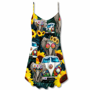Hippie Elephant Wonderful Camping - V-neck Sleeveless Cami Dress - Owl Ohh - Owl Ohh