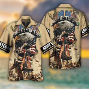 Veteran Army America Home Of The Free Because Of The Brave - Hawaiian Shirt - Owl Ohh - Owl Ohh