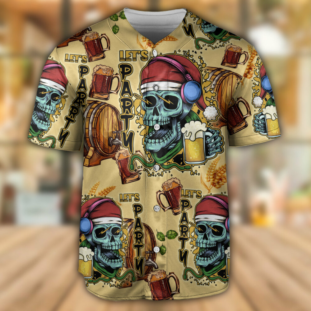 Skull Merry Xmas - Baseball Jersey - Owl Ohh - Owl Ohh