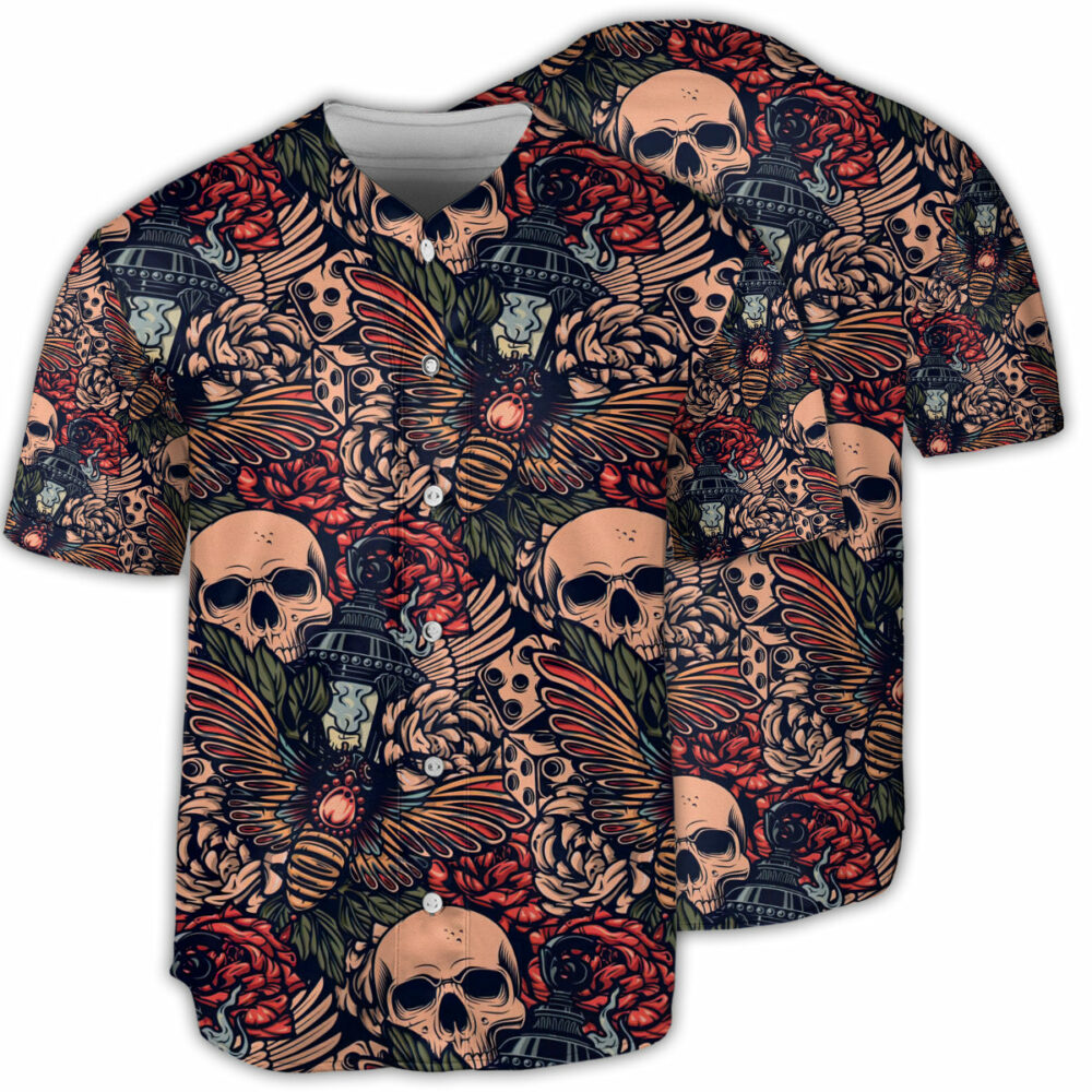 Skull Tattoo Skull Amazing Christmas - Baseball Jersey - Owl Ohh - Owl Ohh
