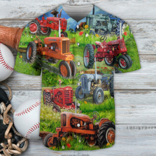 Tractor Real Men Drive Tractors - Baseball Jersey - Owl Ohh - Owl Ohh