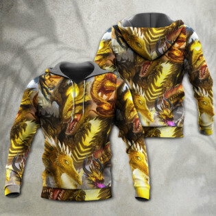 Dragon Gold Skull Lover Fight Art Style - Hoodie - Owl Ohh - Owl Ohh