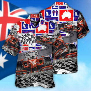 Koala Racing Formula One Car Racing Australian Vibe - Hawaiian Shirt - Owl Ohh for men and women, kids - Owl Ohh