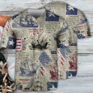 Sailing US Flag Independence Day - Baseball Jersey - Owl Ohh - Owl Ohh