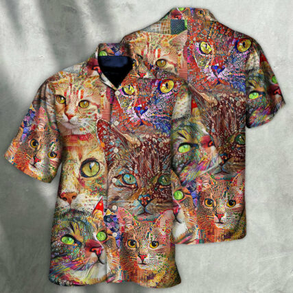 Cat Art Lover Funny Cat Colorful - Hawaiian Shirt - Owl Ohh - Owl Ohh