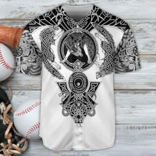 Viking Warrior Blood Black And White - Baseball Jersey - Owl Ohh - Owl Ohh