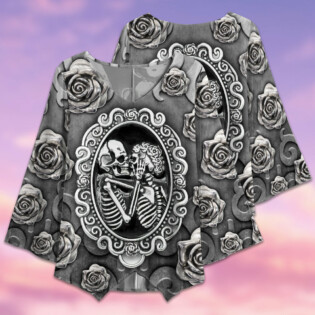 Skull Couple Metal Style - V-neck T-shirt - Owl Ohh - Owl Ohh