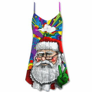 Christmas Hippie Santa Claus - V-neck Sleeveless Cami Dress - Owl Ohh - Owl Ohh