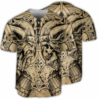 Skull Viking Old Man With Skull - Baseball Jersey - Owl Ohh - Owl Ohh