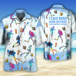 Diving I Like Beer And Diving - Hawaiian Shirt - Owl Ohh - Owl Ohh