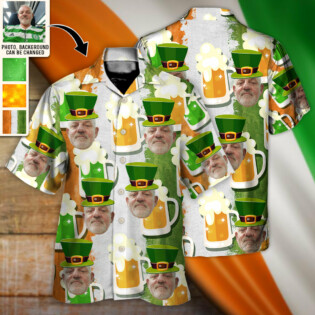 St Patrick's Beer Lover Happy Saint Patrick's Custom Photo - Hawaiian Shirt - Personalized Photo Gifts for men and women, kids - Owl Ohh