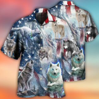 Wolf Independence Day Snow Mountain - Hawaiian Shirt - Owl Ohh - Owl Ohh